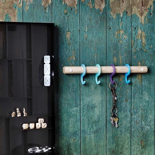 Neon Living - Attaccapanni 40cm, Faggio/blu