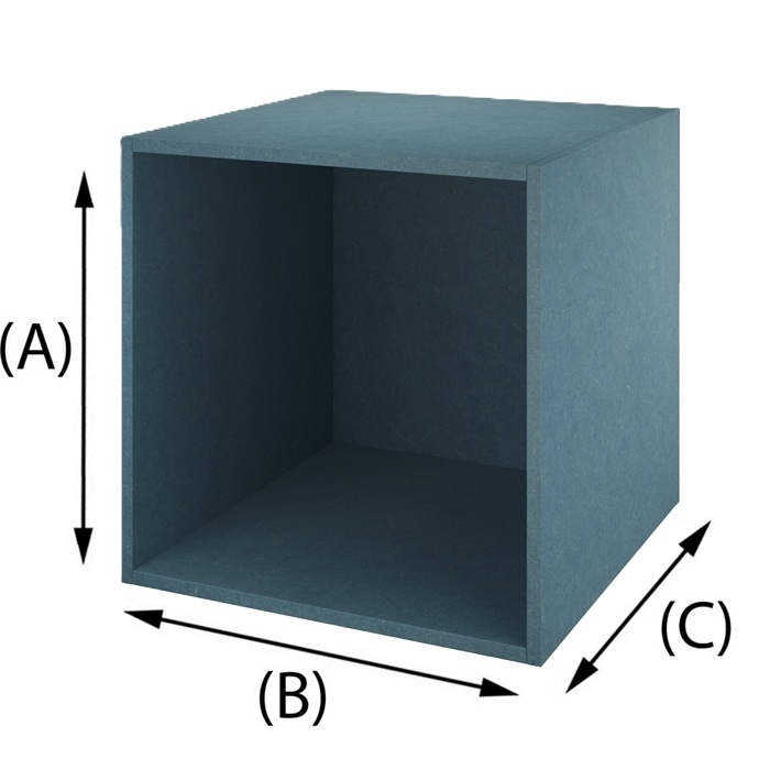 Cassa in MDF Valchromat blu, spessore 16mm