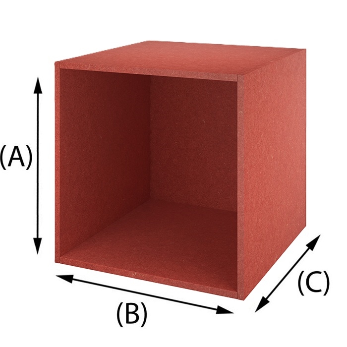 Cassa in MDF Valchromat rosso, spessore 16mm