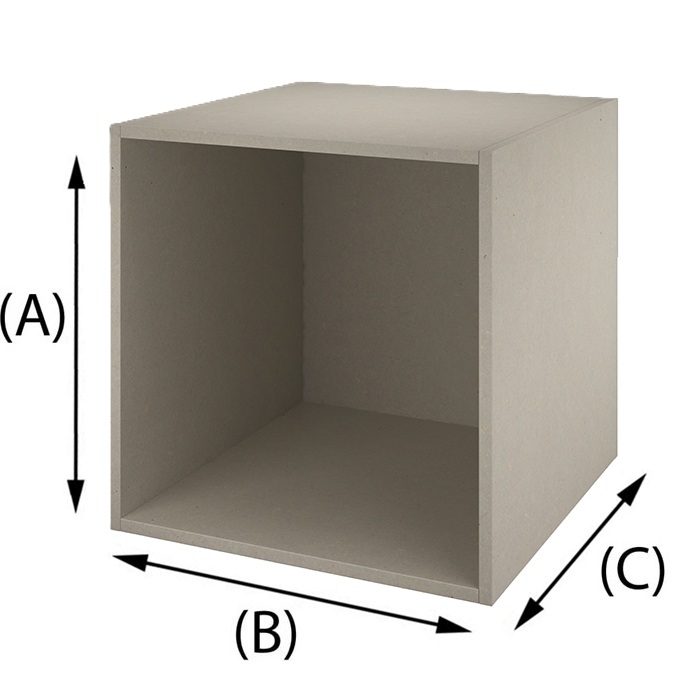 Cassa in MDF Valchromat bianco grigio, spessore 16mm